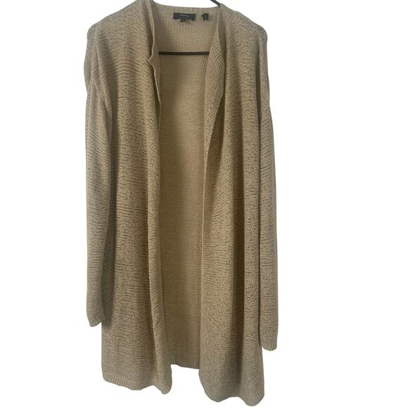 Theory Darcian O Open Cardigan – Tan – Size Medium - Picture 1 of 4